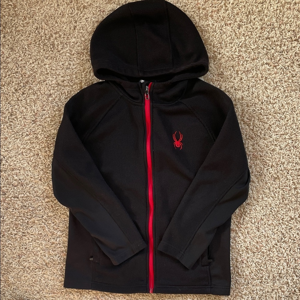 Spyder Kids Black and Red Zip-Up Hoodie
